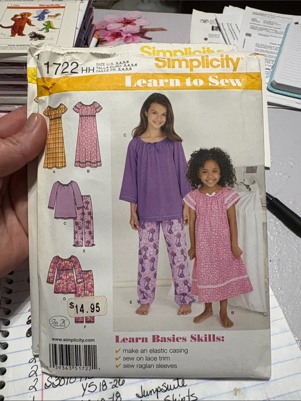 BN UNCUT SIMPLICITY 1722 HH PAJAMAS SEWING PATTERNS LEARN TO SEW